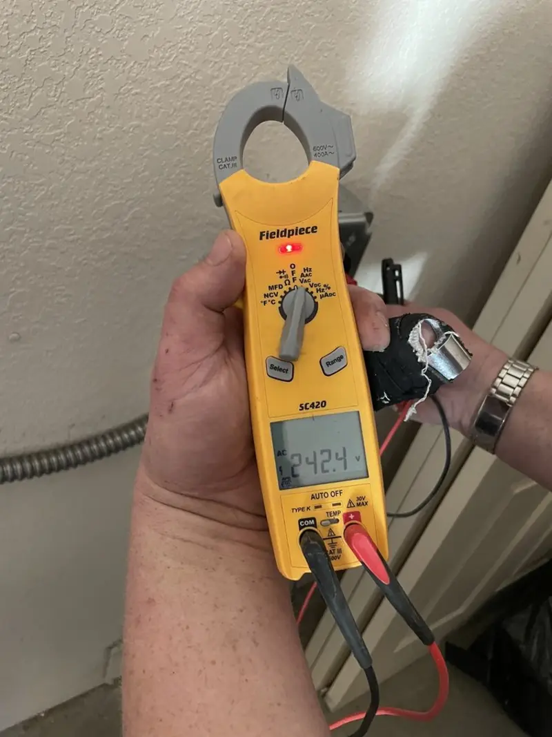 Voltage testing with clamp meter during Whole House Surge Protector in Union City